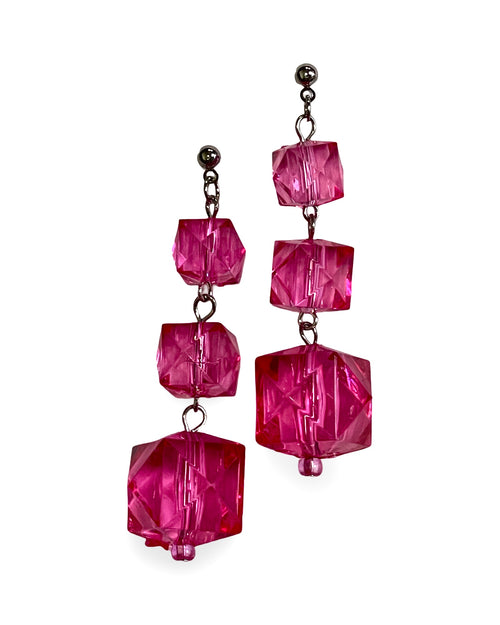 pink acrylic cube earrings by pink brigade for pinky star