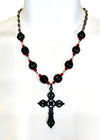 black and red gothic cross necklace by pinky star