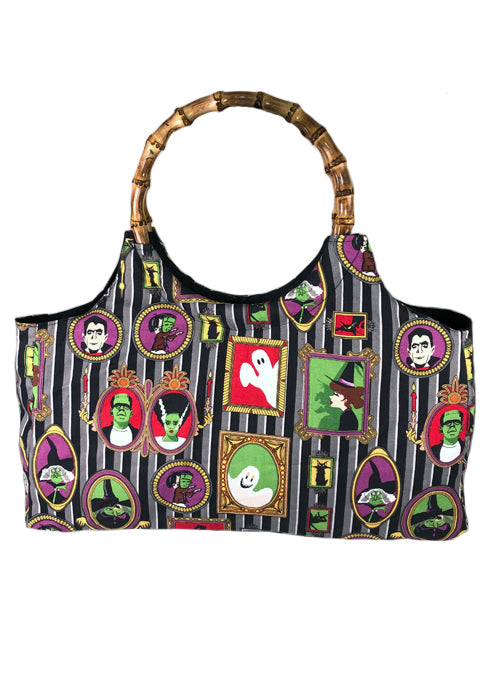 family portrait bamboo handbag - pinky star