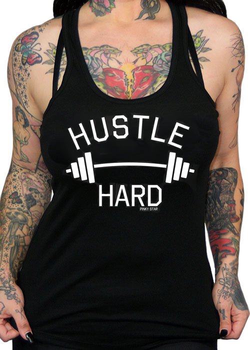 hustle hard tank - pinky star