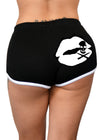 Black and White Kiss Of Death Shorts